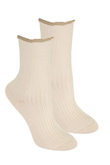 Носки в рубчик хлопковые с ослабленной резинкой Wola W84.08P | InSecret.ua