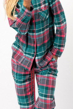 Піжама жіноча фланелева великого розміру в клітку Key LNS 419 B25  — купити в InSecret.ua 2