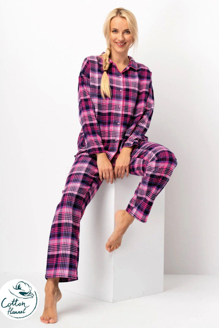 Піжама жіноча фланелева в клітку Key LNS 490 B25  — купити в InSecret.ua