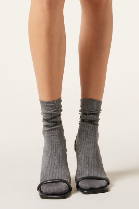 Шкарпетки бавовняні в рубчик з люрексом MasterStep 7140 LUREX  — купити в InSecret.ua