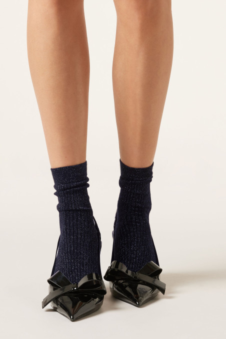 Носки хлопковые в рубчик с люрексом MasterStep 7140 LUREX | InSecret.ua