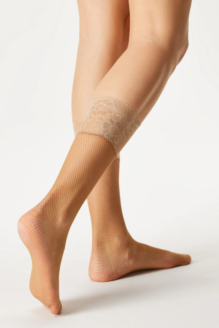 Шкарпетки сіточка з мереживом на силіконі Panna Lea  — купити в InSecret.ua