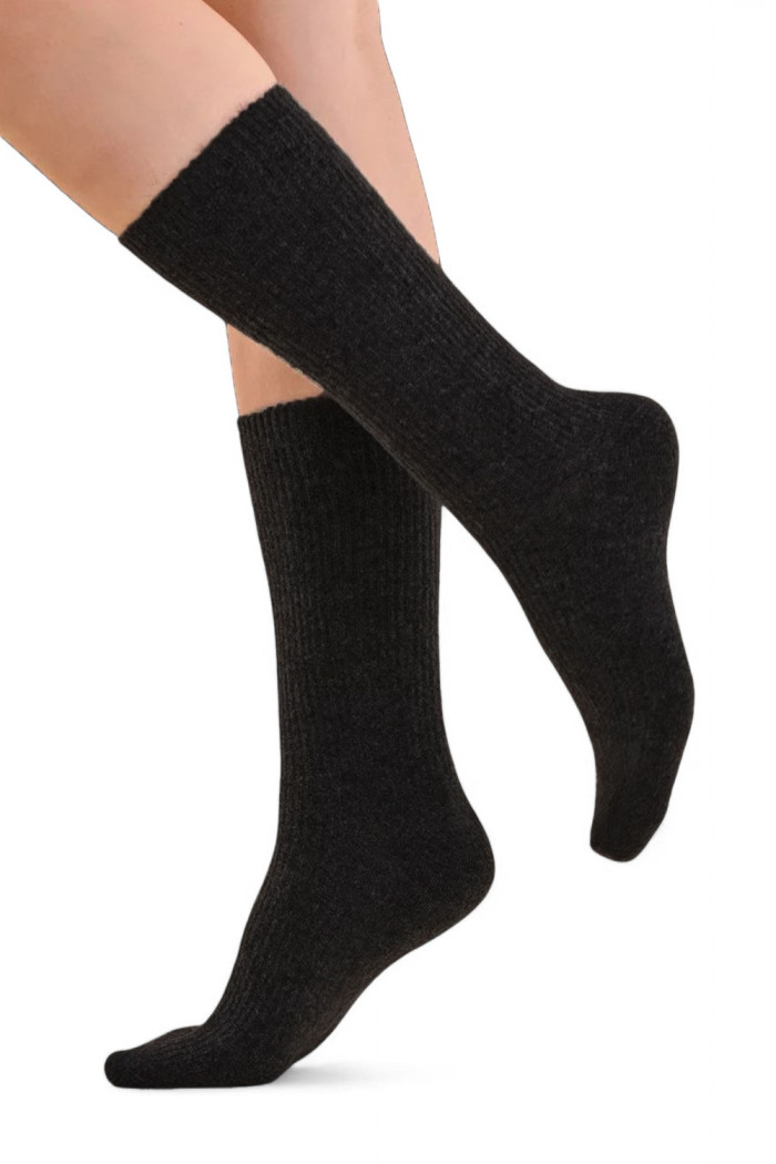 Шкарпетки високі теплі в дрібний рубчик з вовною InSecret BL61032  — купити в InSecret.ua