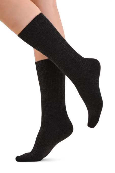 Шкарпетки високі теплі в дрібний рубчик з вовною InSecret BL61032  — купити в InSecret.ua