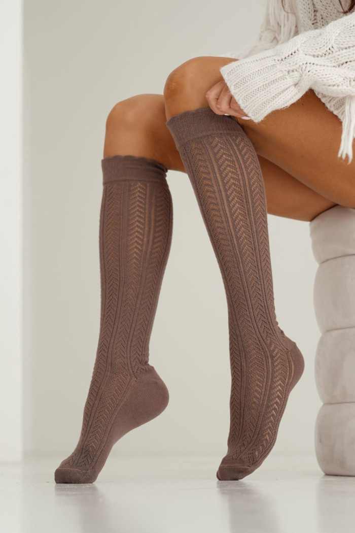Гольфы хлопковые ажурные Milena 0330.001 Cotton | InSecret.ua