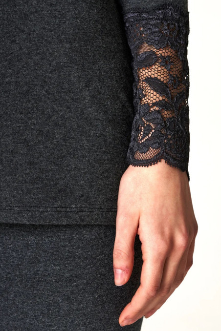 Лонгслів термо з мереживними рукавами Key LVD 729/4 Hot Touch  — купити в InSecret.ua