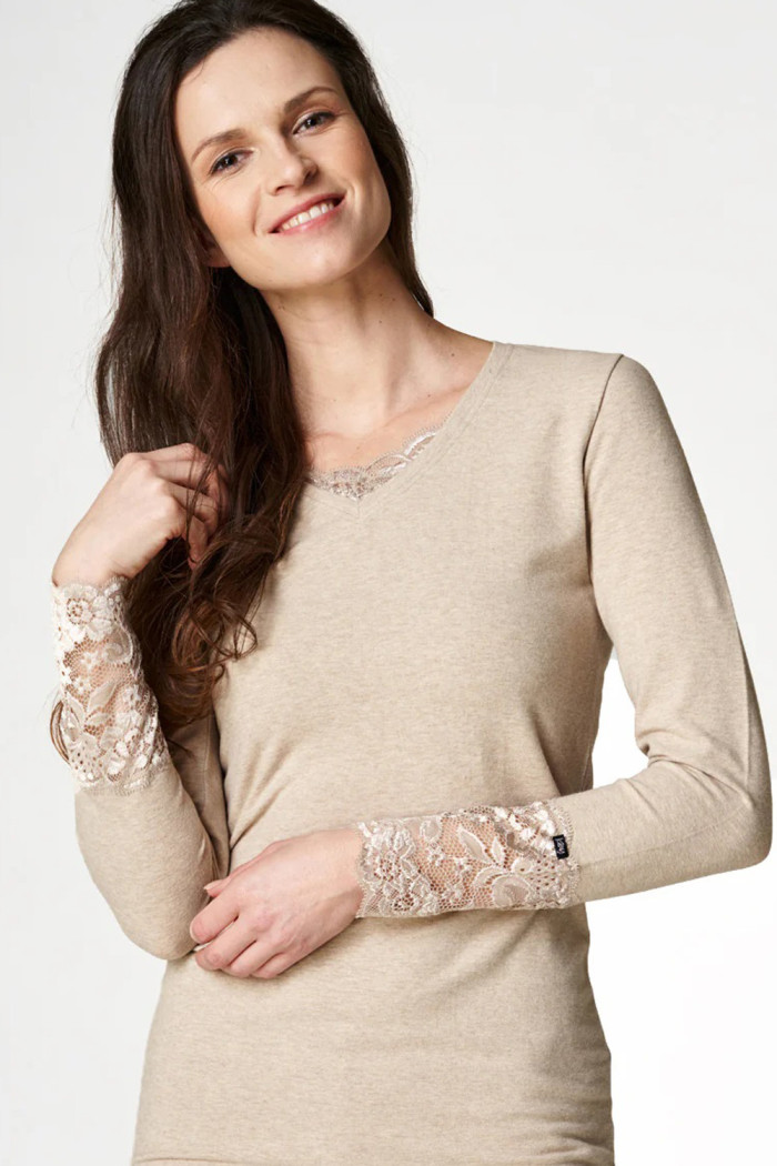 Лонгслів термо з мереживними рукавами Key LVD 729/4 Hot Touch  — купити в InSecret.ua