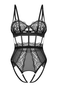 Боді жіноче прозоре з вирізом Obsessive Hersis  — купити в InSecret.ua 2