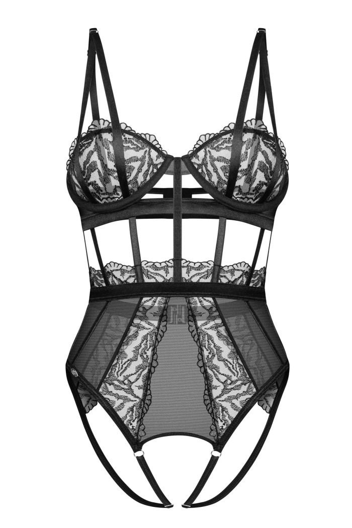 Боди женское прозрачное с вырезом Obsessive Hersis | InSecret.ua