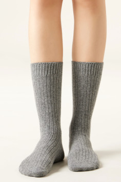 Шкарпетки високі теплі з вовною в рубчик InSecret BL61036  — купити в InSecret.ua