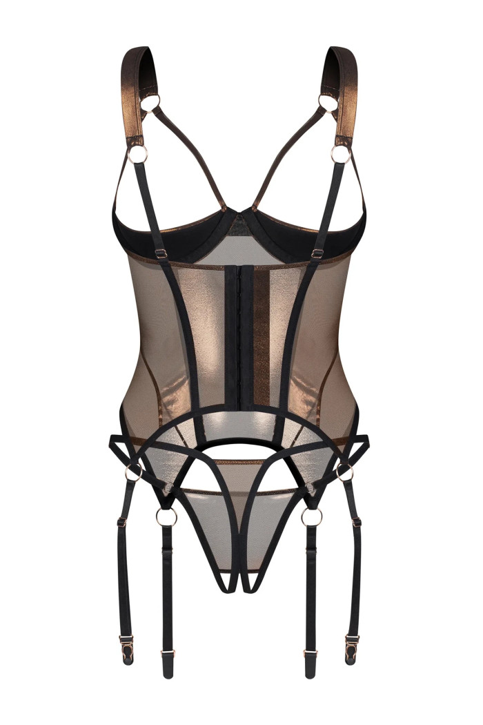 копія Корсет з відкритим верхом та трусиками Obsessive Alliane Corset  — купити в InSecret.ua