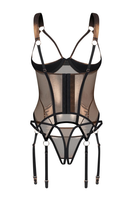 копія Корсет з відкритим верхом та трусиками Obsessive Alliane Corset  — купити в InSecret.ua