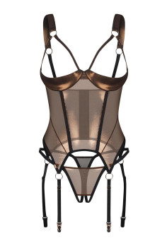 копія Корсет з відкритим верхом та трусиками Obsessive Alliane Corset  — купити в InSecret.ua 2