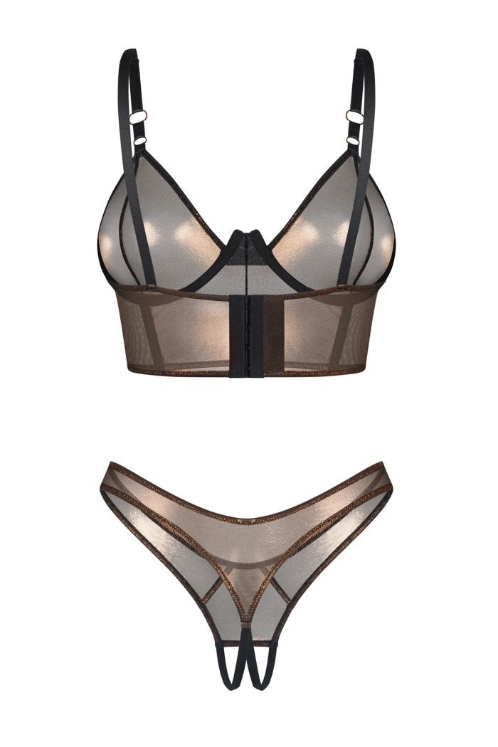 Комплект з відкритим бюстом і трусиками Obsessive Roxelia set otwarty  — купити в InSecret.ua