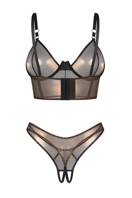Комплект з відкритим бюстом і трусиками Obsessive Roxelia set otwarty  — купити в InSecret.ua