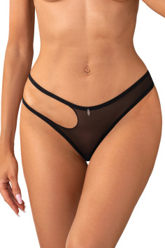 Трусики-міні з еластичними смужками Obsessive Arrowel Black  — купити в InSecret.ua