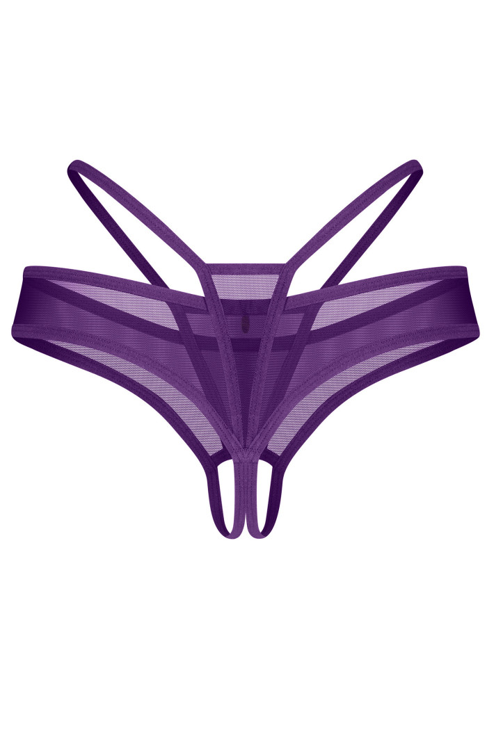 Трусики-міні з еластичними смужками Obsessive Arrowel Black  — купити в InSecret.ua