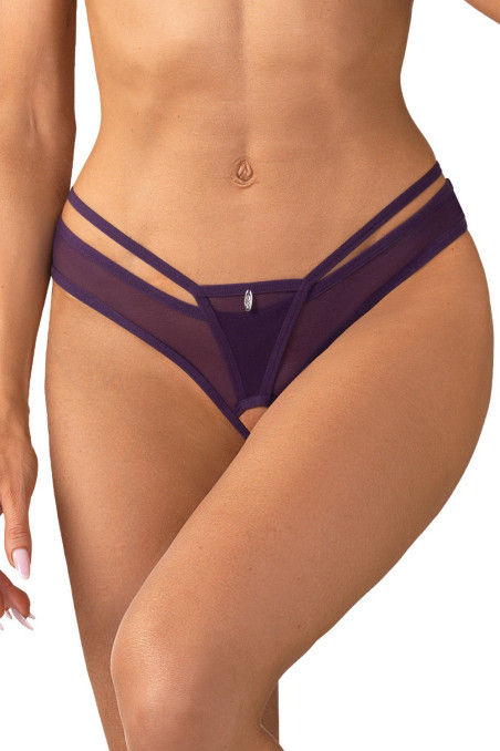 Трусики-міні з еластичними смужками Obsessive Arrowel Black  — купити в InSecret.ua