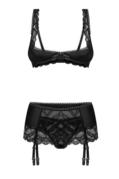 Комплект білизни мереживний з поясом Obsessive Lobellis set  — купити в InSecret.ua 2