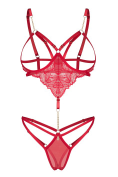 Боді жіноче прозоре з вирізом Obsessive Hersis  — купити в InSecret.ua 2