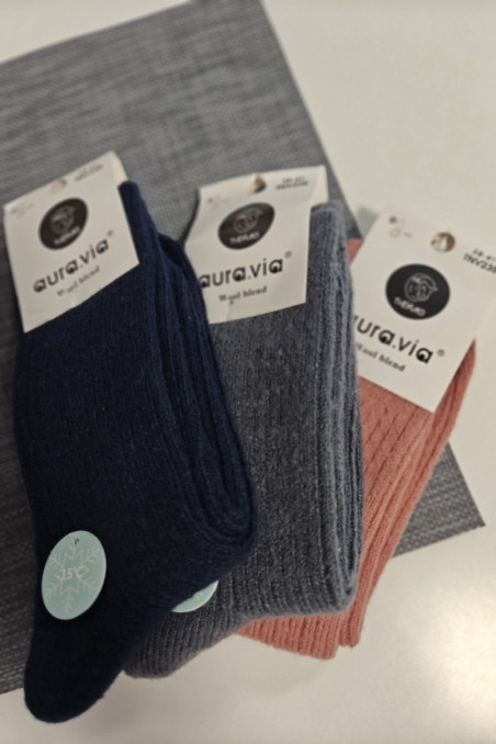 Шкарпетки теплі в рубчик з вовною альпаки Aura.Via NBX181  — купити в InSecret.ua