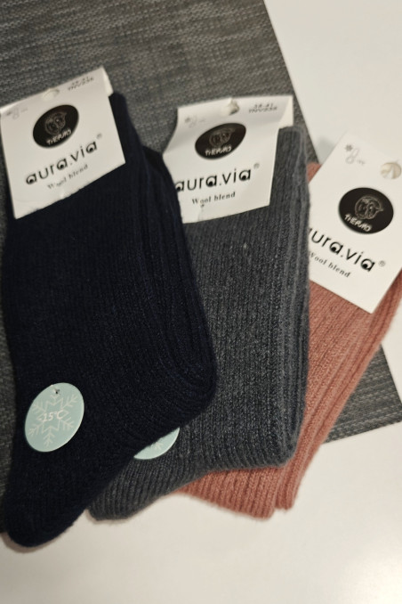 Шкарпетки теплі в рубчик з вовною альпаки Aura.Via NBX181  — купити в InSecret.ua