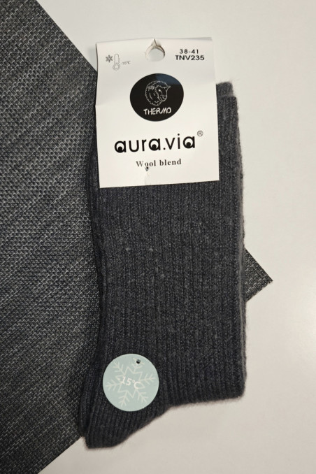 Шкарпетки теплі в рубчик з вовною альпаки Aura.Via NBX181  — купити в InSecret.ua