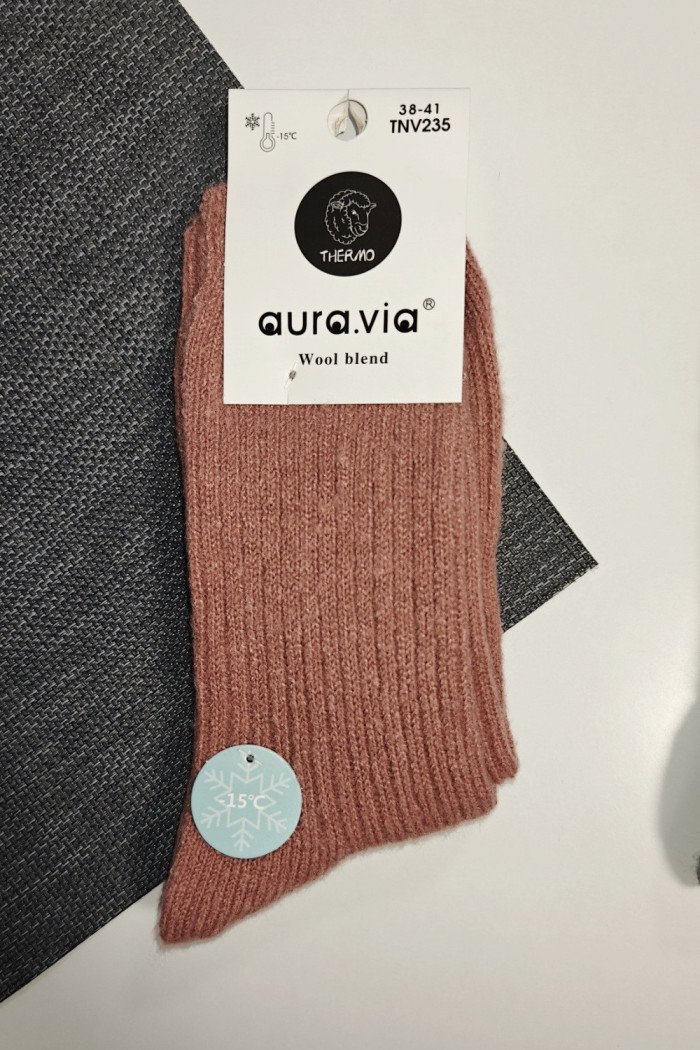 Шкарпетки теплі в рубчик з вовною альпаки Aura.Via NBX181  — купити в InSecret.ua