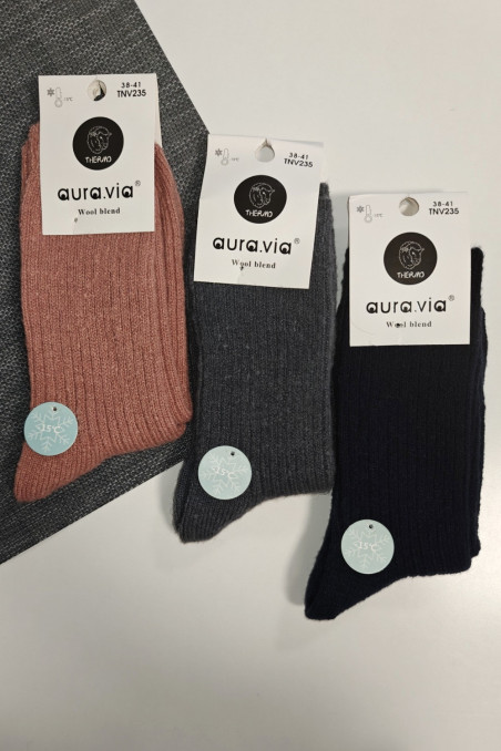 Шкарпетки теплі в рубчик з вовною альпаки Aura.Via NBX181  — купити в InSecret.ua