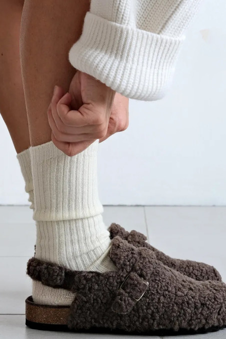 Шкарпетки теплі високі в рубчик з вовною альпаки InSecret BY805  — купити в InSecret.ua