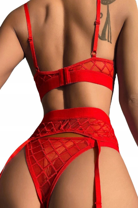 Комплект белья с гартерами-подвязками Anais Seila Red | InSecret.ua