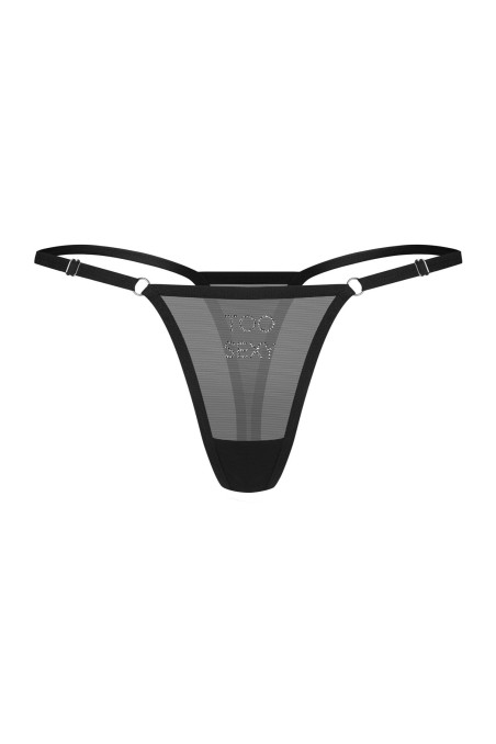 Стринги с ажурной вставкой Obsessive Celia Noir | InSecret.ua