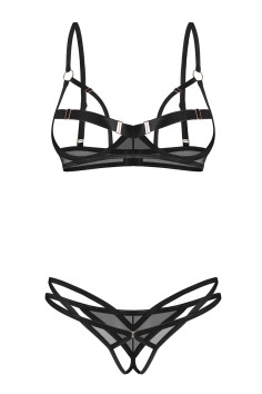 Комплект з відкритим бюстом і трусиками Obsessive Nutris set  — купити в InSecret.ua 2