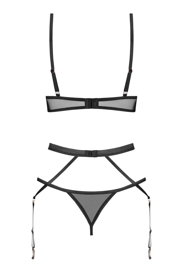 Комплект білизни мереживний з поясом Obsessive Chemeris set  — купити в InSecret.ua