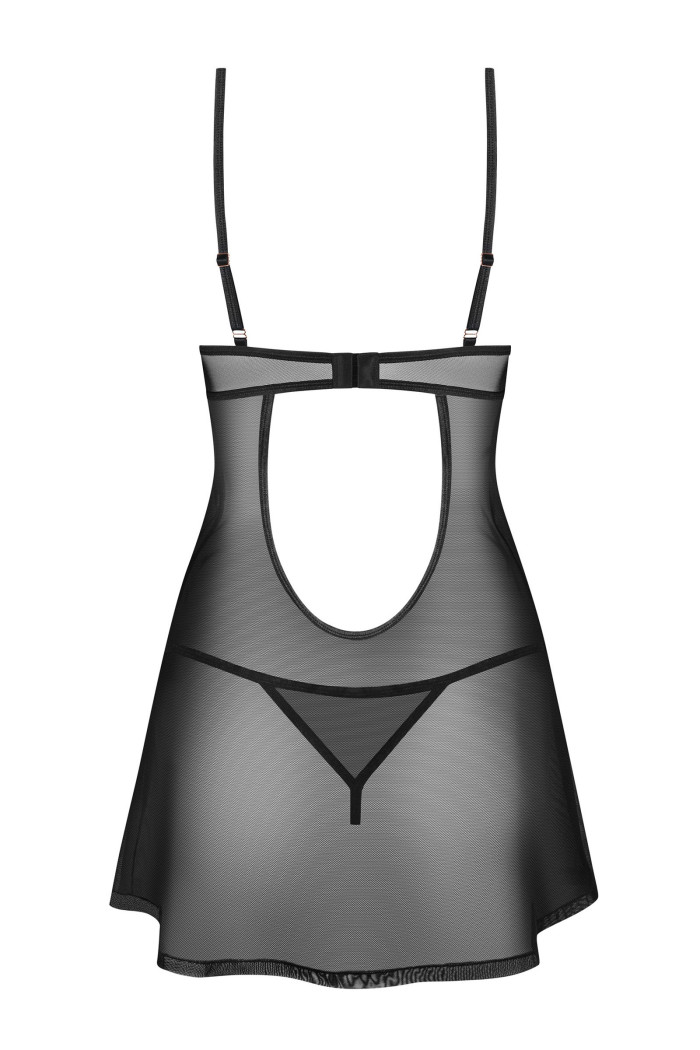 Пеньюар прозорий з трусиками Obsessive Alliane Chemise  — купити в InSecret.ua