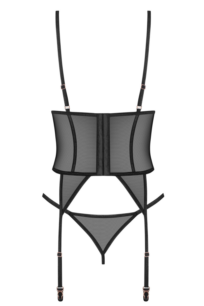 копія Корсет з відкритим верхом та трусиками Obsessive Alliane Corset  — купити в InSecret.ua
