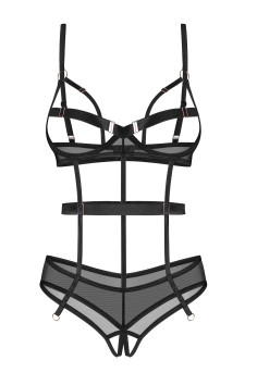 Боді жіноче прозоре з вирізом Obsessive Hersis  — купити в InSecret.ua 2