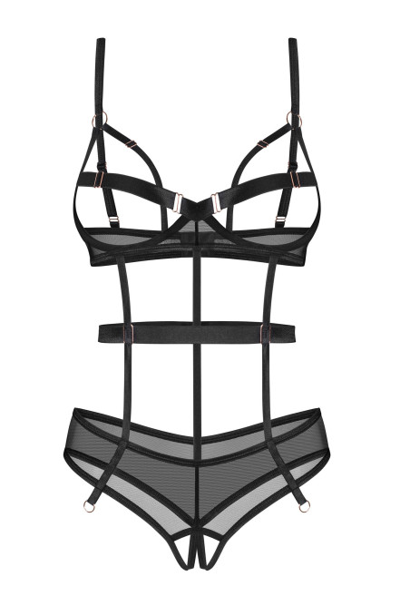 Боди женское прозрачное с вырезом Obsessive Hersis | InSecret.ua