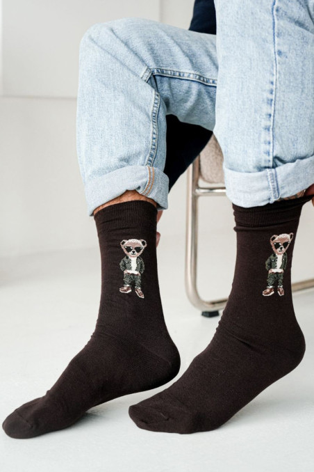 Шкарпетки чоловічі з принтом Ведмедик Milena 0125.109  — купити в InSecret.ua