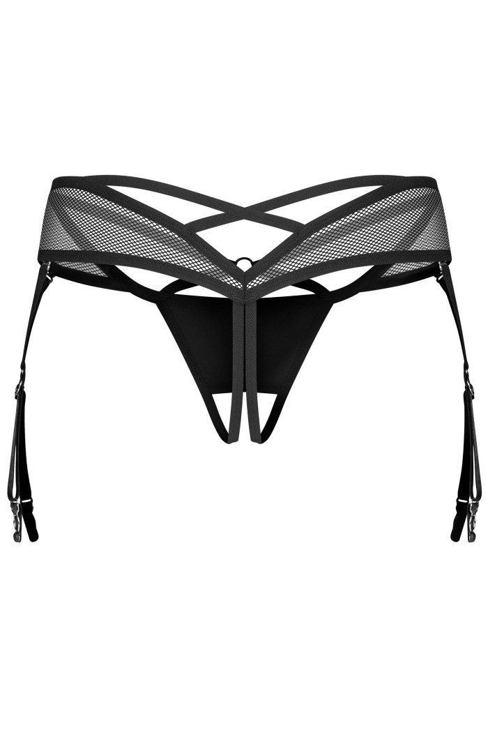 Трусики з відкритим доступом Obsessive Arrowel Black  — купити в InSecret.ua