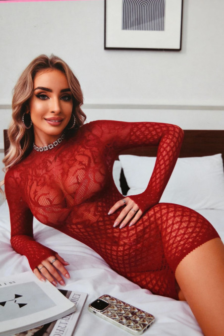 Плаття-сітка біле Passion BS 025  — купити в InSecret.ua