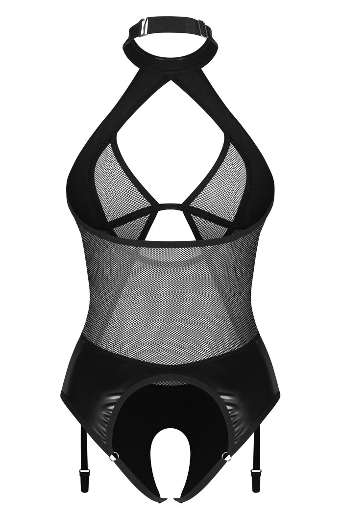 Боди латексное с вырезом Obsessive Dominna Teddy | InSecret.ua