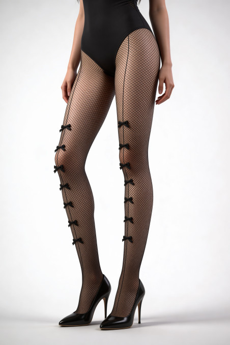 Колготки в сетку со стрелкой и бантиками SKlv 8503-3 Bows | InSecret.ua