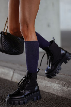 Гольфы хлопковые однотонные Milena 0248.001 Classic cotton | InSecret.ua