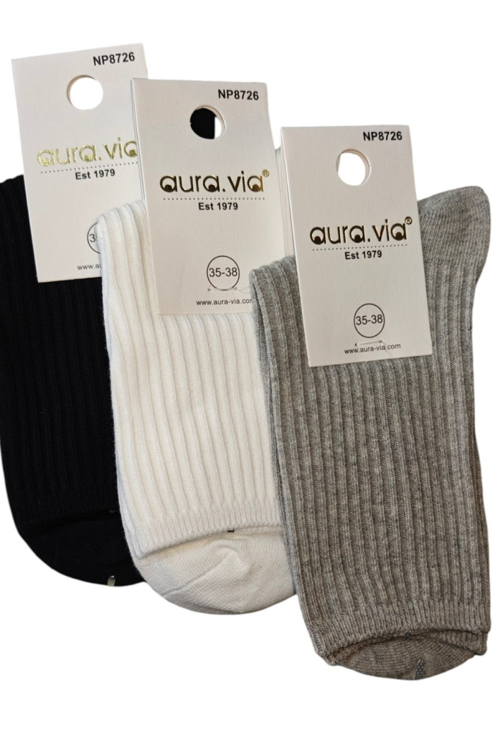 Шкарпетки в рубчик бавовняні Aura.Via NP315-1  — купити в InSecret.ua