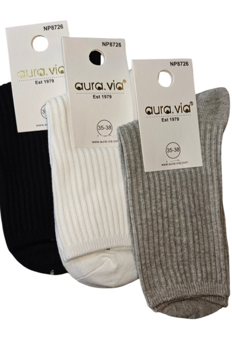 Шкарпетки в рубчик бавовняні Aura.Via NP315-1  — купити в InSecret.ua