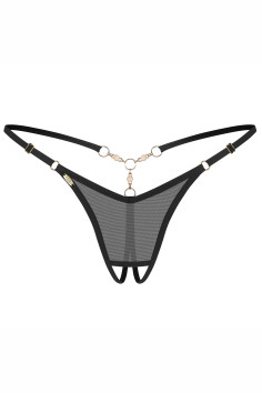 Трусики с открытым доступом Obsessive Arrowel Black | InSecret.ua 2