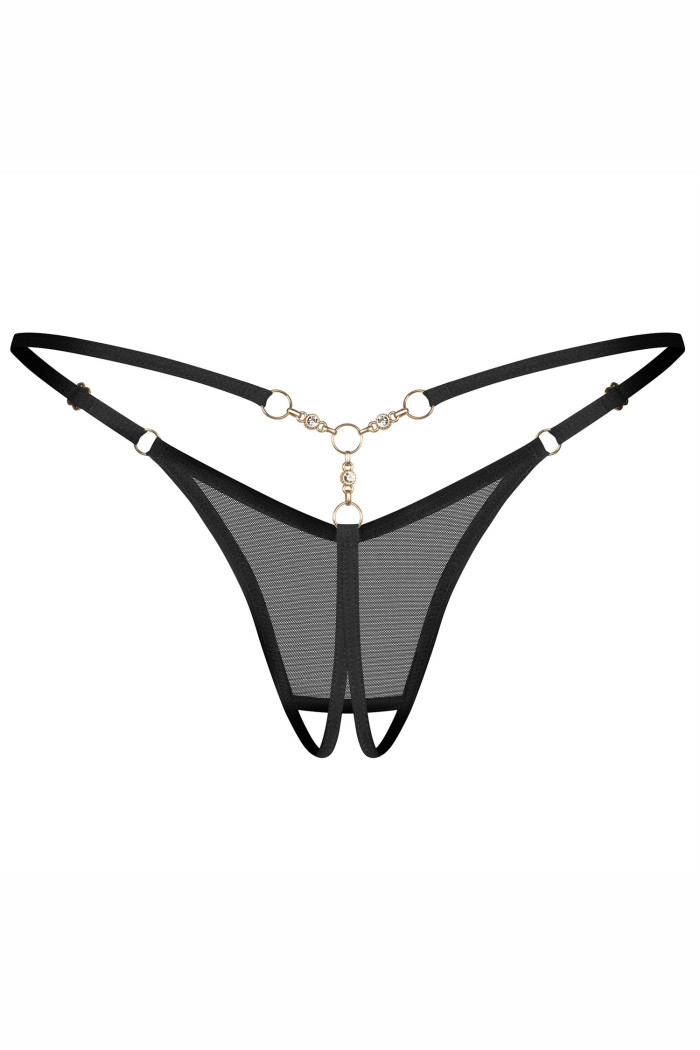 Трусики с открытым доступом Obsessive Arrowel Black | InSecret.ua