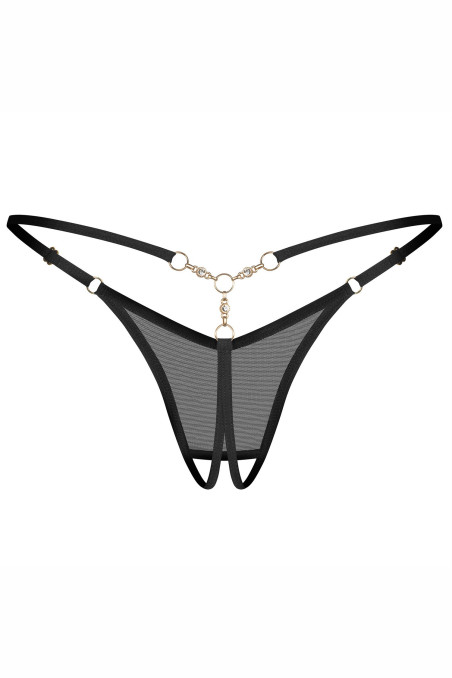 Трусики с открытым доступом Obsessive Arrowel Black | InSecret.ua