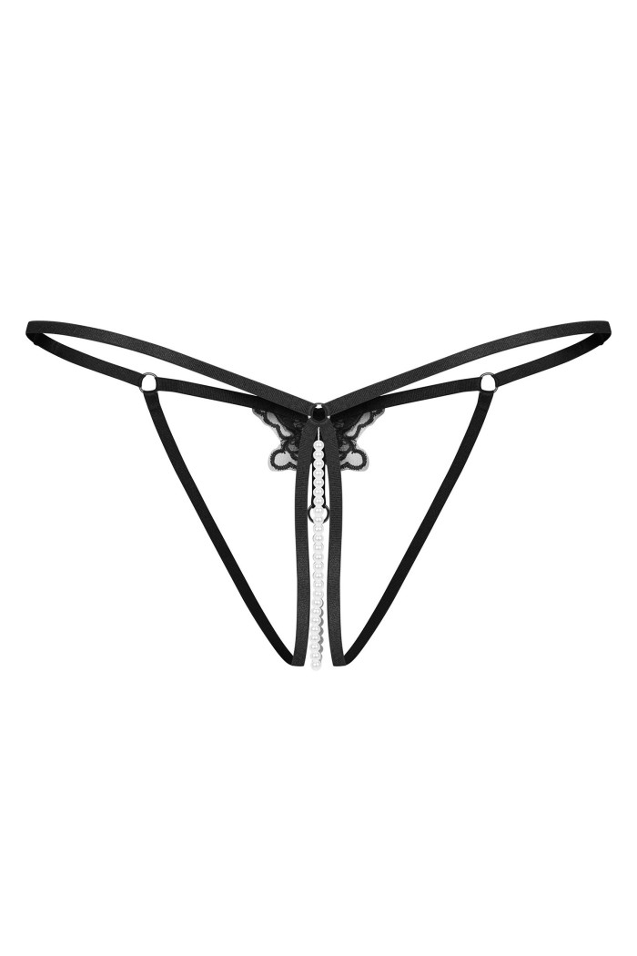 Трусики с открытым доступом Obsessive Arrowel Black | InSecret.ua